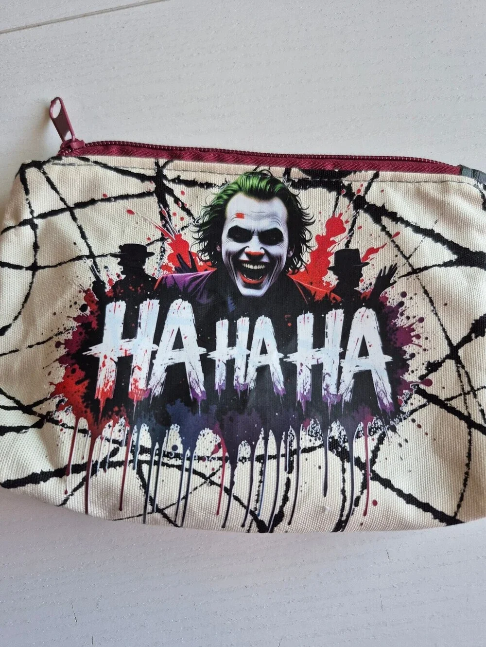 super villian laughing paint splatter Versatile Cosmetic Pouch creme, black